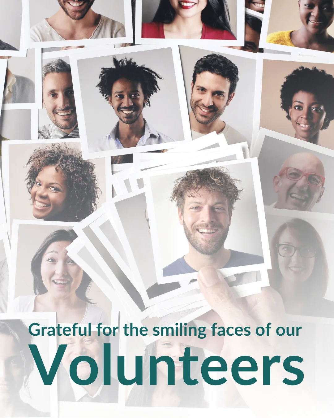 Template Celebrating Volunteers with Smiling Faces by The Nonprofit Template Shop